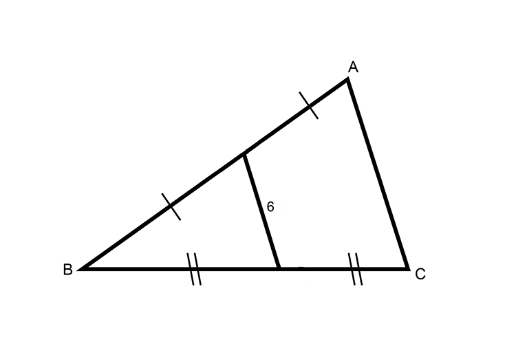 Find the distance of A to C using midpoints